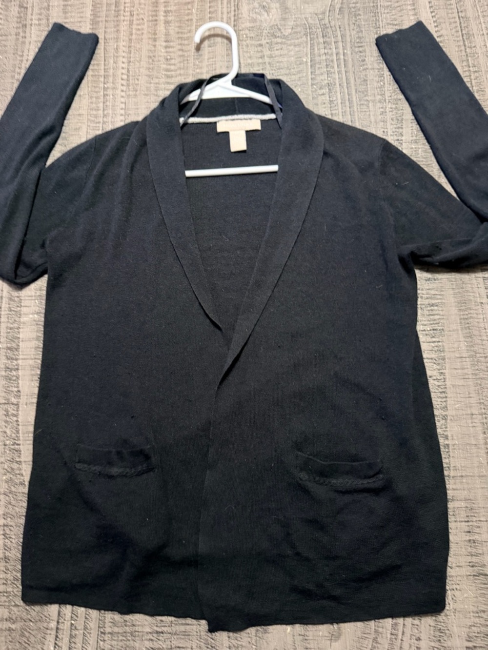 Banana Republic Black Open-Front Cardigan Collar Sweater